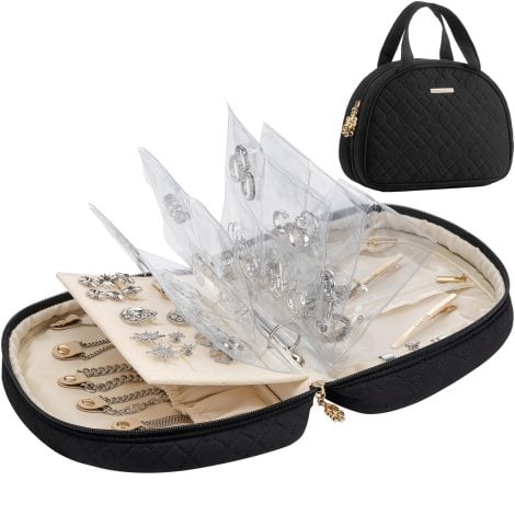 Black Vlando Jewelry Travel Organizer – Keeps your precious jewelry safe and stylishly organized while traveling.