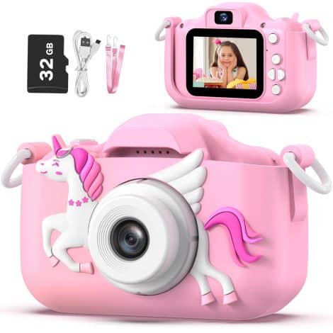 Pink Unicorn Camera – Perfect Christmas or birthday gift for girls aged 3-12; a fun and magical toy!