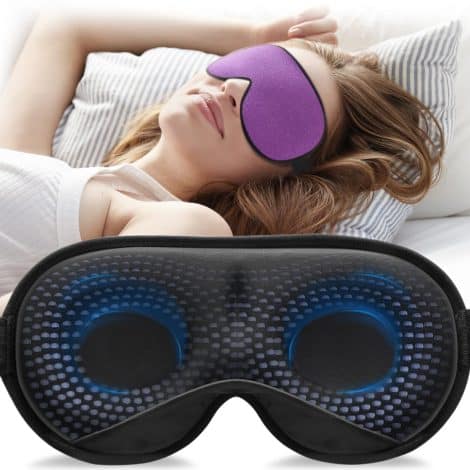 YFONG Purple Sleep Mask: Relaxing 3D Eye Mask with Adjustable Strap for a Pressure Relief Night Sleep.