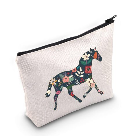 Floral Horse Equestrian Makeup Bag – A lovely gift for women passionate about horses.