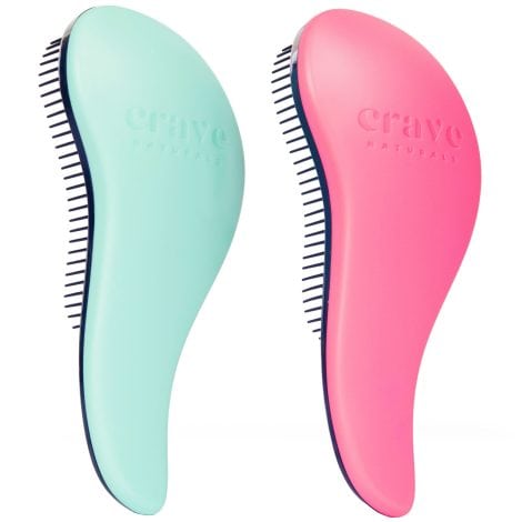 The Crave Naturals Easy Glide Detangling Brush is perfect for adults, kids, and all hair types.