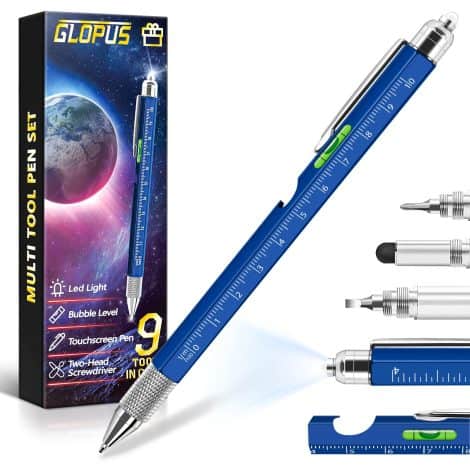 GLOPUS Stocking Stuffers for Men: 9-in-1 Multitool Pen, Perfect Christmas, Birthday, or Anytime Gift for Men.