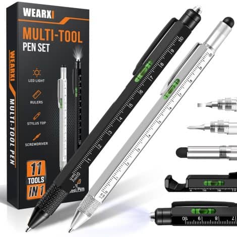 White Elephant Gifts for Men, Dad Gadgets with 11-in-1 Multitool Pen, Perfect Christmas Stocking Stuffers.