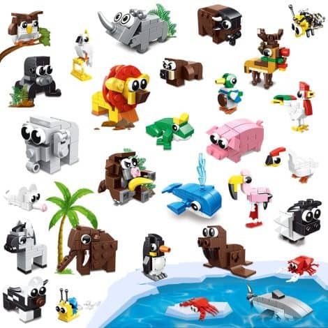 HOGOKIDS 30 Packs brings fun with 867PCS of animal building blocks, perfect for goodie bags or gifts.