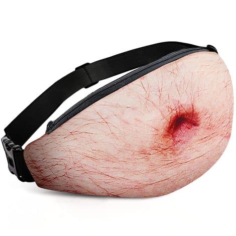 Humorous prank present “Dad Belly Fanny Pack” is ideal for festive gatherings and amusing friends & family.