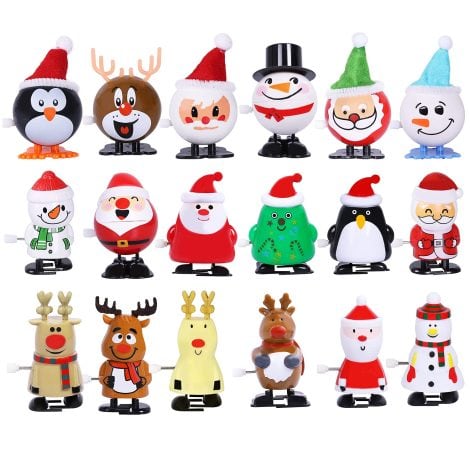 18 festive wind-up toys for Christmas parties, stocking stuffers, or goody bags. Available in Christmas theme.