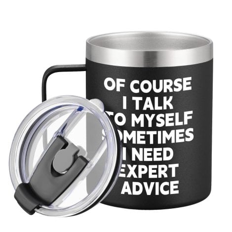 COMOOO Expert Advice Stainless Steel Coffee Tumbler – Perfect gift for Christmas, birthdays, family, friends, and coworkers.