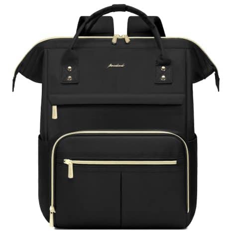 Focdod Laptop Backpack: Stylish, waterproof, and anti-theft with USB charger, perfect for busy women on-the-go.