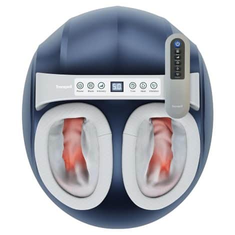 Introducing Tranquility Foot Massager – a soothing, heated machine providing deep tissue massage for pain relief. Perfect for diabetics and those with foot conditions, up to size 11.