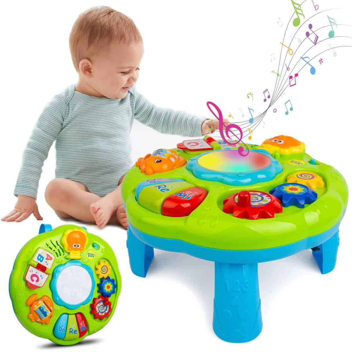 Baby Toys Musical Learning Table 12x12x7inch Music Activity Center Table Toys for Infant Babies Toddler Kids Boys Girls