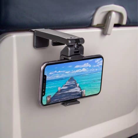 Get the Perilogics Airplane Phone Holder Mount for hands-free viewing and ultimate travel convenience.