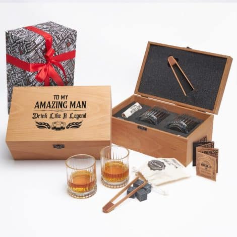 Impressive Gifts for Men – High-Quality Whiskey Set – Perfect Birthday or Anniversary Present for Him.