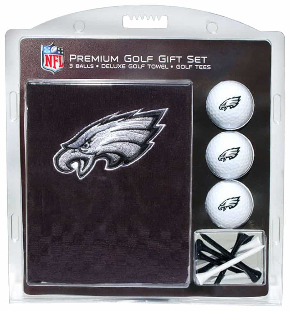 Team Golf Premium NFL Golf Gift Set: Embroidered Deluxe Golf Towel, 3 Golf Balls, and 14 Golf Tees (2-3/4" Regulation)