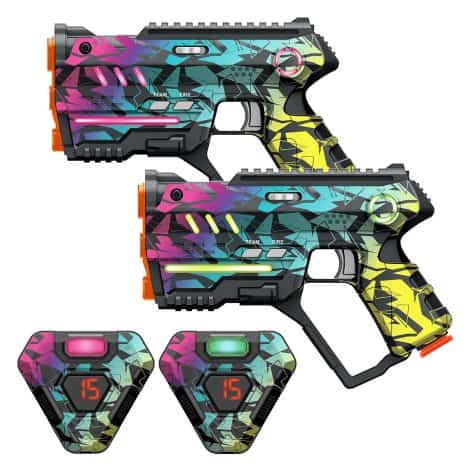 2-Pack Laser Tag Game Set – Perfect indoor and outdoor fun for kids, teens, and adults! Awesome gift idea! Suitable for ages 8 and up.