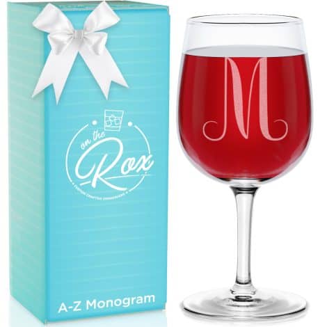 Personalized wine glasses for women, with humorous monograms, ideal for a unique and memorable gift. (Medium-sized)