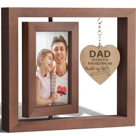 Tiblue Dad Christmas Gifts: A rotating 4×6 picture frame for dads who have it all. Perfect for birthdays and holidays.