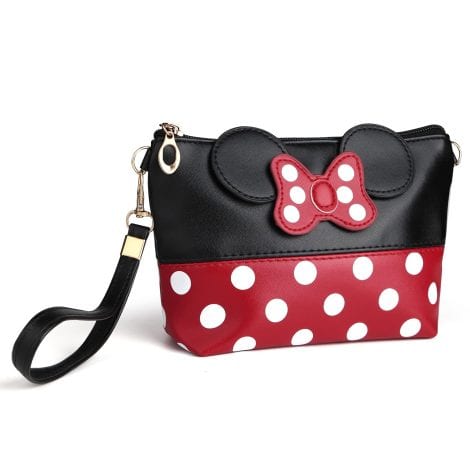 Cute black mouse ears makeup bag, perfect for ladies, teens, and kids on-the-go.