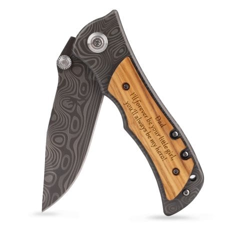 Forever Your Little Girl Engraved Wooden Pocket Knife – Perfect Gift for Dad on Birthdays, Christmas, Father’s Day.