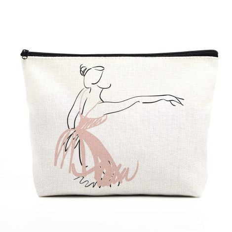 “Ballerina Beauty Bag – Perfect present for ballet enthusiasts! Zippered pouch for dancers, teens, and teachers.”