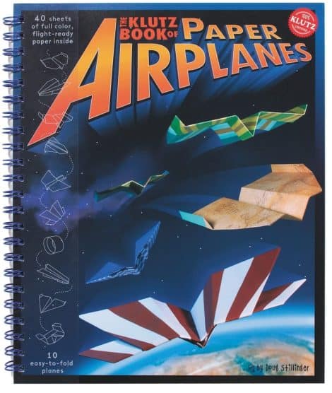 Craft Kit for Making Paper Airplanes by Scholastic – The Klutz Book of Paper Airplanes.