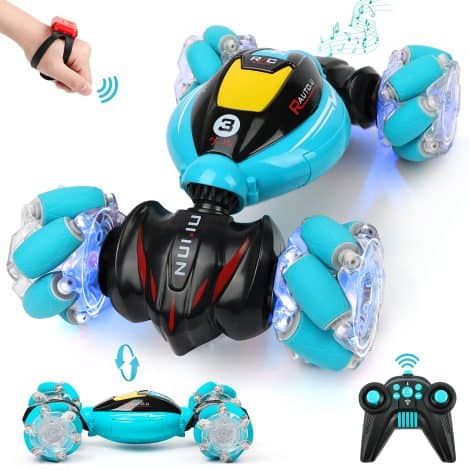 RC Cars Gesture Control Stunt Car – The perfect gift for boys aged 6-12. Performs 360° rotations and supports remote control. Best birthday surprise for kids aged 7-11.