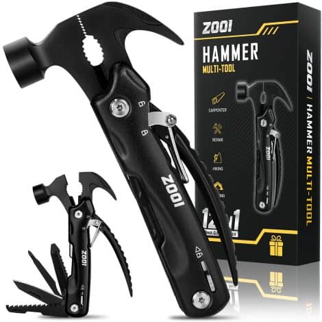 Christmas stocking gifts for men: 12-in-1 multitool hammer, perfect for dads, grandpas, husbands, boyfriends. Unique and practical!