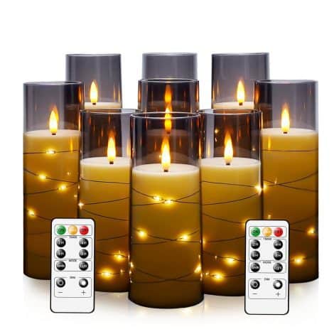 kakoya Flameless LED Candles with Timer – 9 Pack of Flickering, Romantic, and Safe Battery-operated Candles.