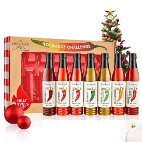 Christmas Hot Sauce Gift Sets – A flavor-packed assortment of 7 gluten-free, vegan hot sauces. Perfect for all ages.