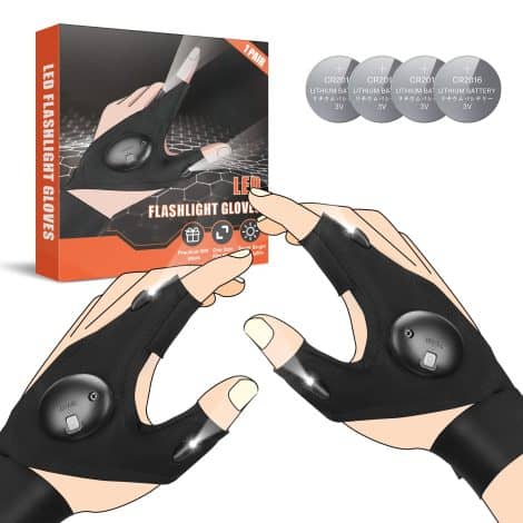 NESSTU’s LED Flashlight Gloves: The Perfect Gift for Men! Illuminate any task with these handy, hands-free gloves.