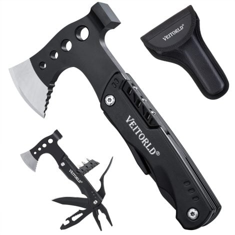 VEITORLD Camping Multitool Axe Hammer: The perfect stocking stuffer or gift for adventurous men on Christmas, birthdays, or any occasion.