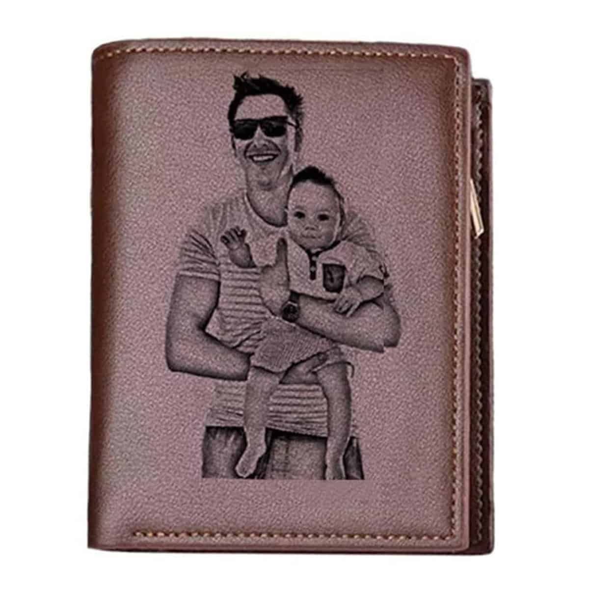 Generic Personalized Engraved Wallet, Custom Photo Leather Wallets for Men, Birthdays Day Gift Ideas, Unique Gift for Husband on Anniversary, Perfect for Boyfriend, Fiancé,Dad,Son,Groomsmen,Father's Day