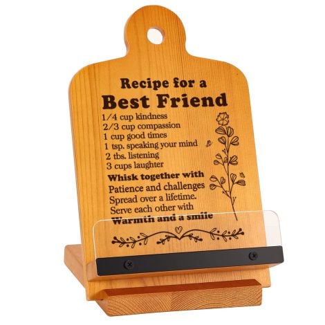 Unique cookbook stand for female best friends, perfect for kitchen, birthday, or friendship occasions.