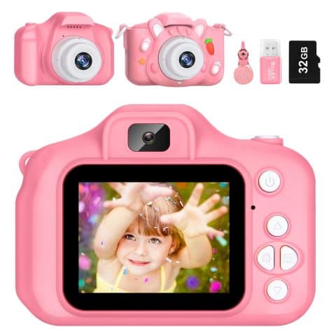 ACIXX Kids Camera is the perfect toy gift for boys and girls aged 3-12, with a 32GB SD card.