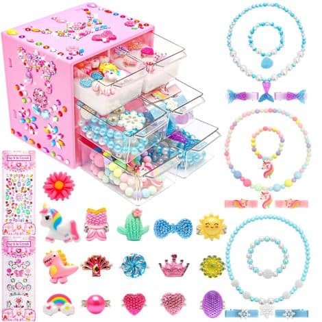 Cute and creative Unicorn Jewelry Toys for little girls aged 3-10, perfect for dress-up and special occasions.