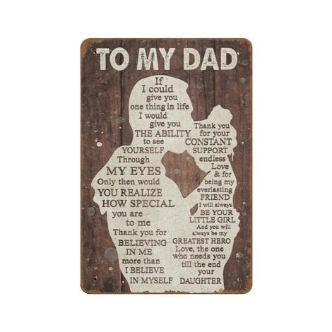 “NOMELY Tribute to My Dad, Meaningful Father’s Day Gift from Daughter, Vintage Wall Decor for Dad.”