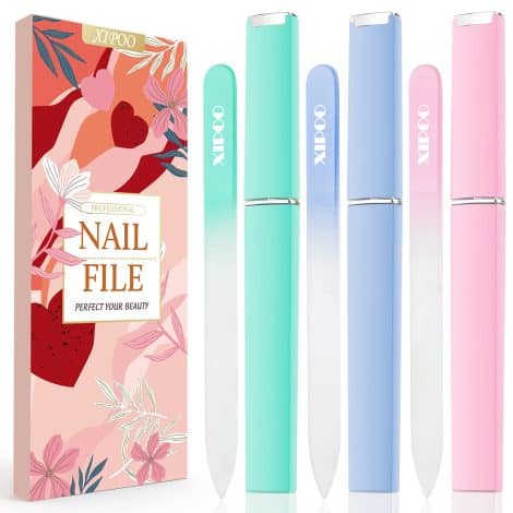 3-pack of professional glass nail files with case, perfect stocking stuffers and unique gifts for women and girls.