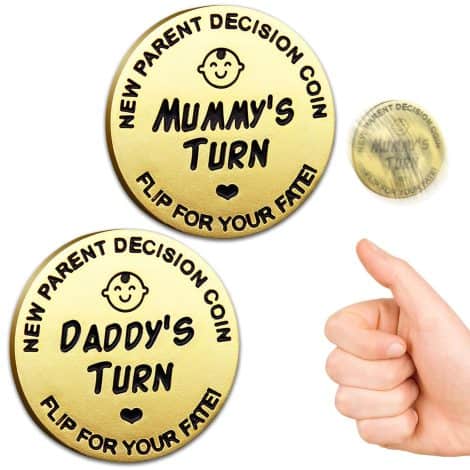 Double-sided Funny Baby Decision Coin – Ideal gift for new parents, perfect for Halloween, Thanksgiving, and Christmas!