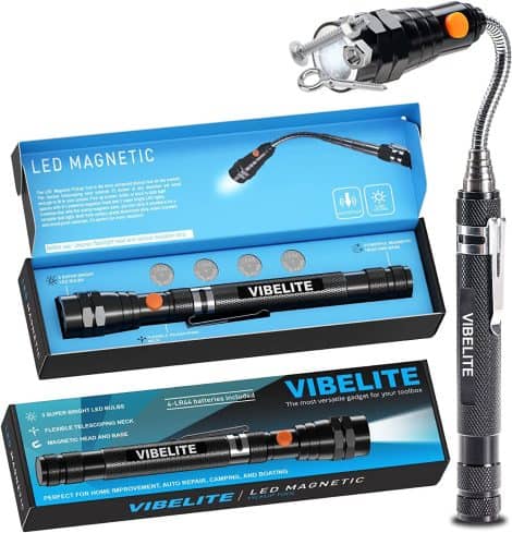 VIBELITE Magnetic Flashlight & Telescoping Magnet Pickup Tool – Perfect Gift for Him, Dad, or Handyman!