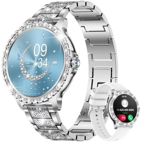 ESFOE Women’s Smart Watch with Call Function, 200+ Watch Faces, Fitness Tracking, Waterproof, Android/iPhone Compatible