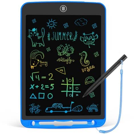 Children’s 10 Inch Blue Reusable LCD Drawing Tablet – Educational Toy for Ages 3-6.