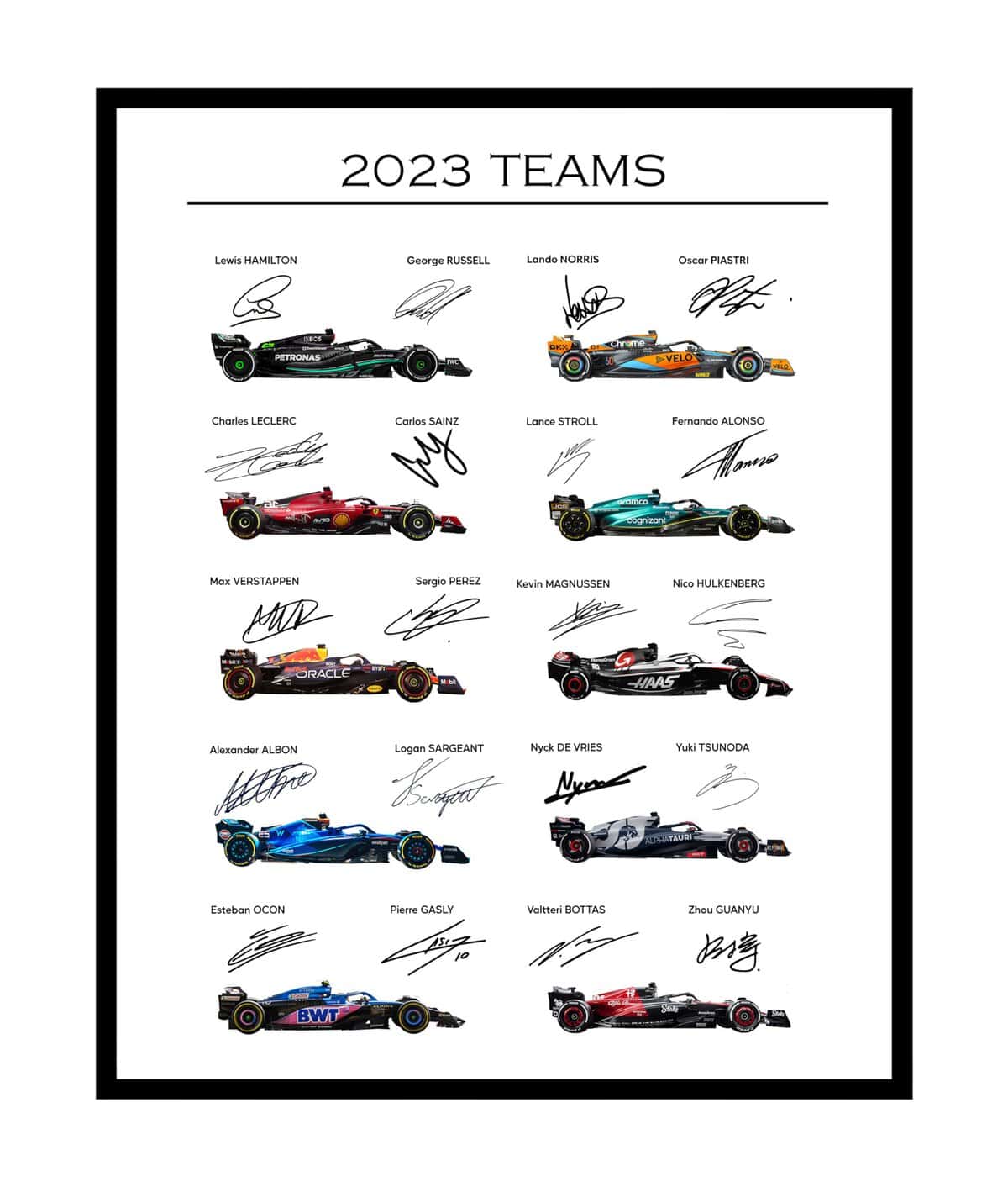 Poster Master 2023 Car Racing Poster - Race Car Print - Sports Car Racing Art - Gift for Men, Women & Car Enthusiast - Great Wall Decor for Garage, Living Room or Office - 11x14 UNFRAMED Wall Art