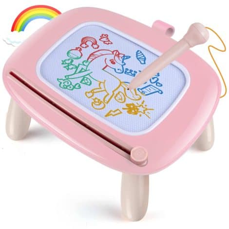 Pink Smasiagon Toddler Magnetic Drawing Board – Perfect Gift for 1-3 Year Olds on Birthdays and Holidays.