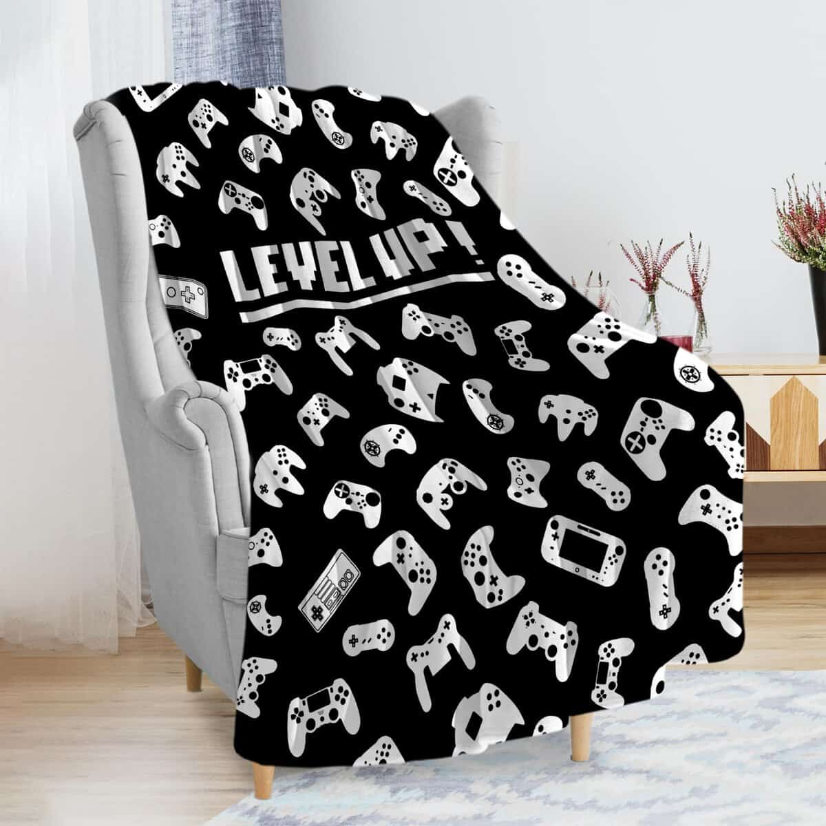 Gaming Blanket for Boys Girls, Soft Gamer Throw Blanket, Fleece Cozy Gaming Blanket for Sofa Bed, Warm Video Game Blankets Gift for Boys Teens Kids, Gamepad Blanket Gifts for Son Men Boyfriend 60"x50"