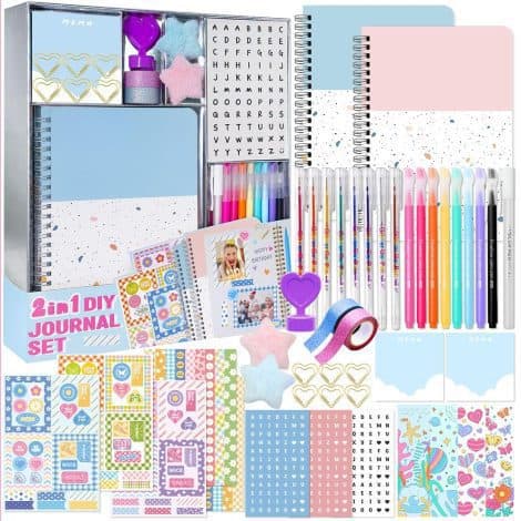 Nollh 2-Pack DIY Journal Kit – Perfect Gift for Tween and Teen Girls, Creative Scrapbooking and Diary Set, Ideal for Birthdays.