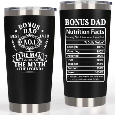 Top-notch Bonus Dad presents from Breezy Valley, perfect for Christmas or birthdays, including a hilarious tumbler and travel mug!