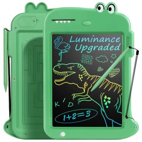 Green Dinosaur LCD Drawing Tablet: Fun and educational drawing pad for kids, perfect Christmas or birthday gift.