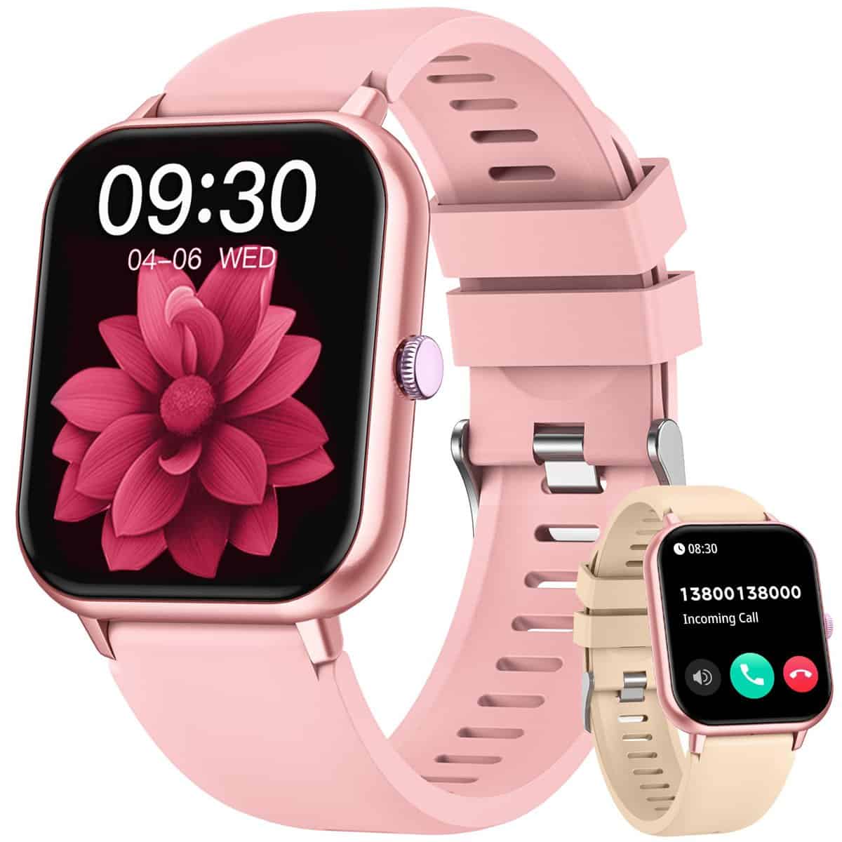 TAOPON Smartwatch for Women Fitness Tracker Watch: 1.83" Smart Watch with Bluetooth Call Heart Rate Sleep Blood Oxygen Blood Pressure Monitor 100+ Sport Mode IP67 Waterproof Activity Tracker for Android iOS