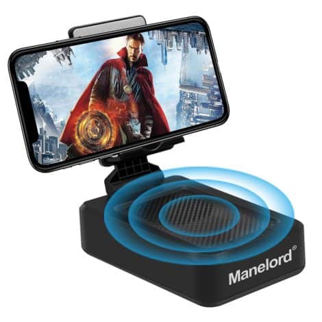 Wireless Bluetooth Speaker Cell Phone Stand enhances iPhone/Samsung/iPad listening experience at home, office, or outdoors with HD sound.