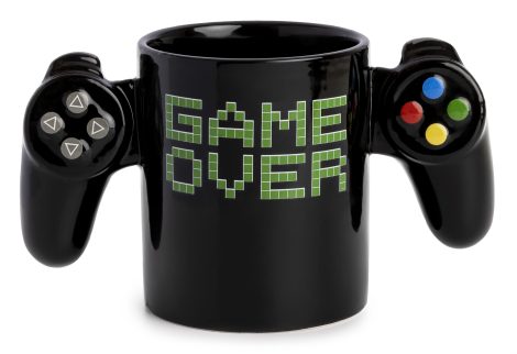 Paladone Game Over Coffee Mug: A cool gift for gamers, shaped like a video game controller! 325 ml.