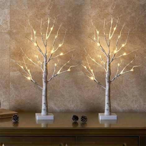 Illuminate your space with the festive EAMBRITE Lighted Birch Tree. Perfect for Christmas decorations and home decor.